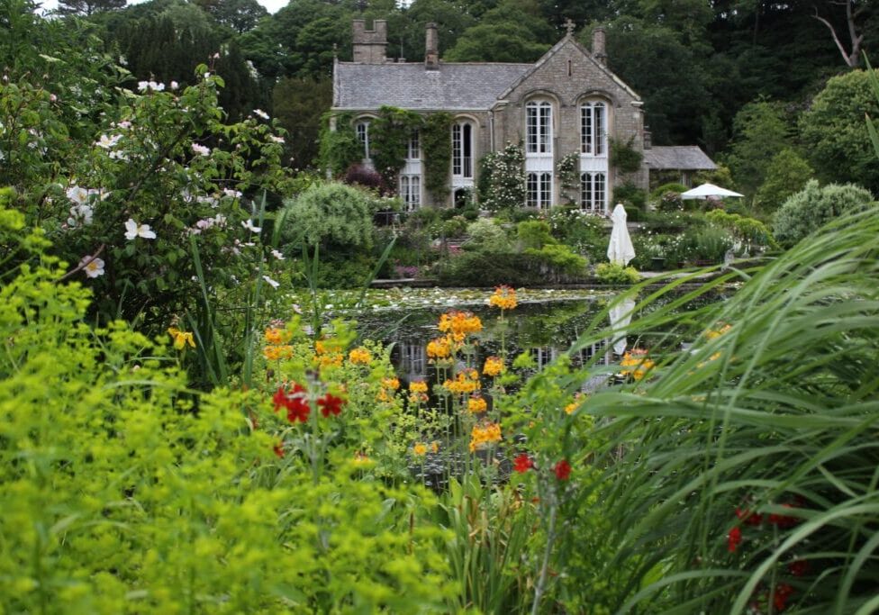 Gresgarth Hall - view across the lake